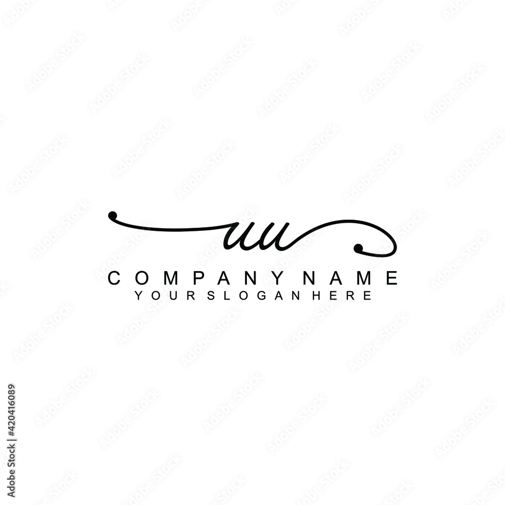 UU beautiful Initial handwriting logo template UU beautiful Initial handwriting logo template