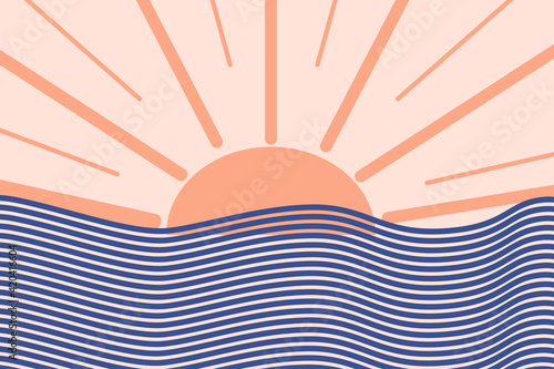 Minimalist boho poster. vector cartoon flat illustration