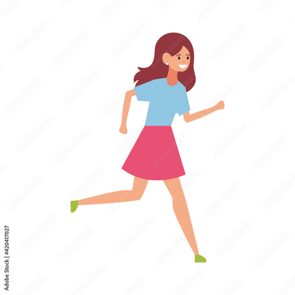 Run. Flat style, vector illustration isolated on white background Run. Flat style, vector illustration isolated on white background