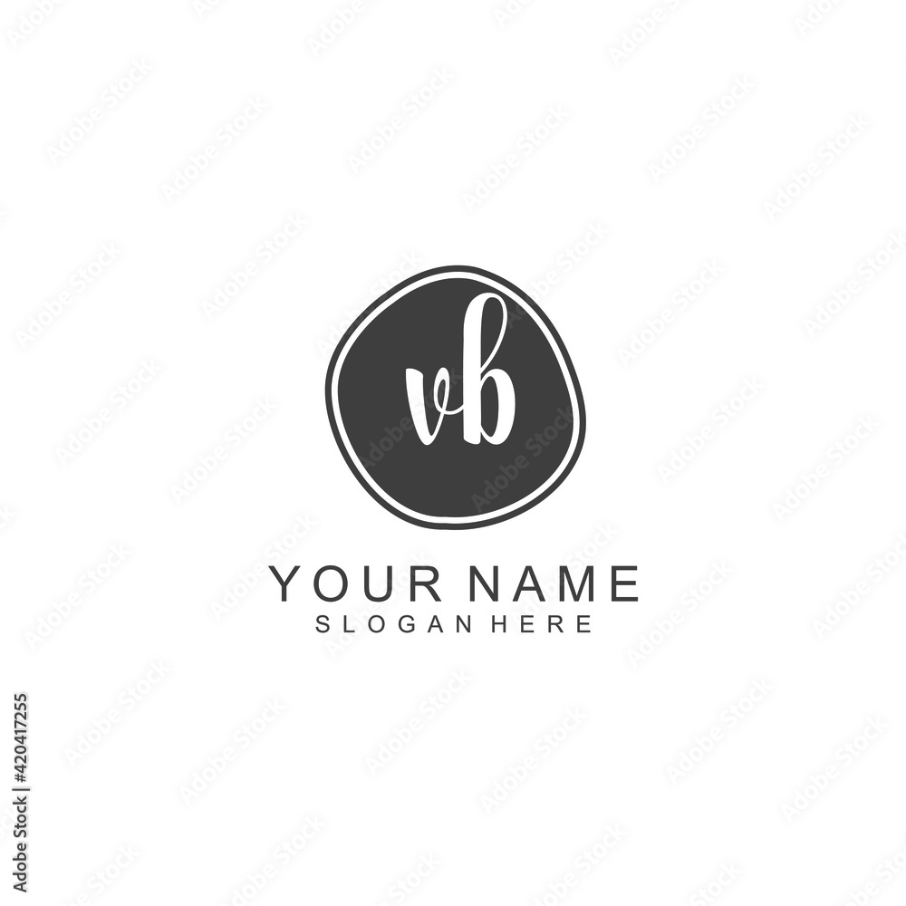 VB beautiful Initial handwriting logo template VB beautiful Initial handwriting logo template