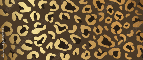Luxury Gold leopard animal skin background vector. Exotic animal skin with golden texture. vector illustration. 