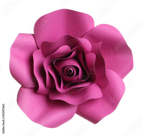 Beautiful flower made of paper isolated on white