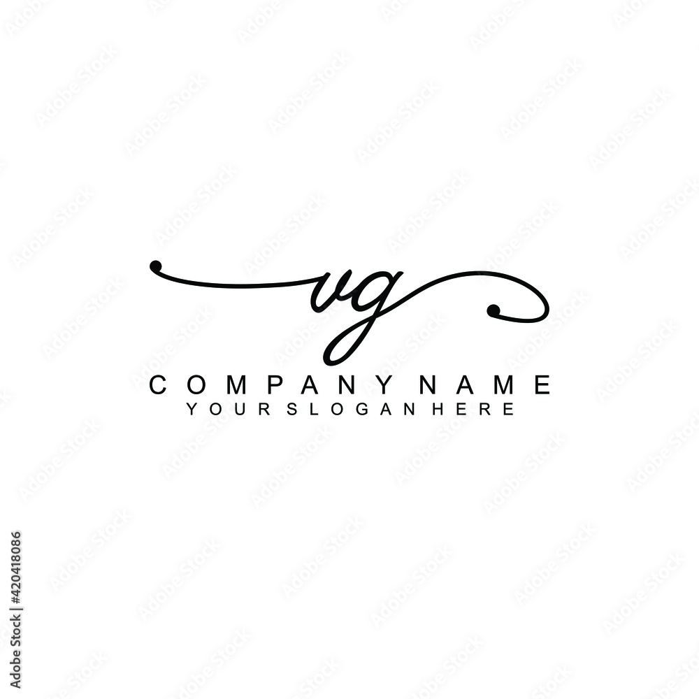 VG beautiful Initial handwriting logo template VG beautiful Initial handwriting logo template