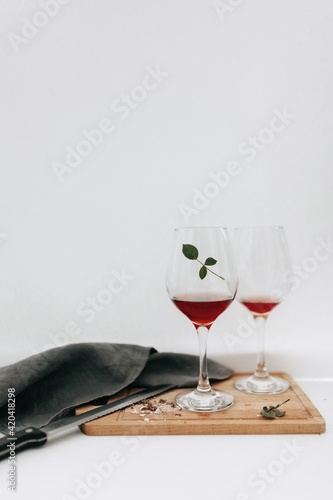 two glasses of wine