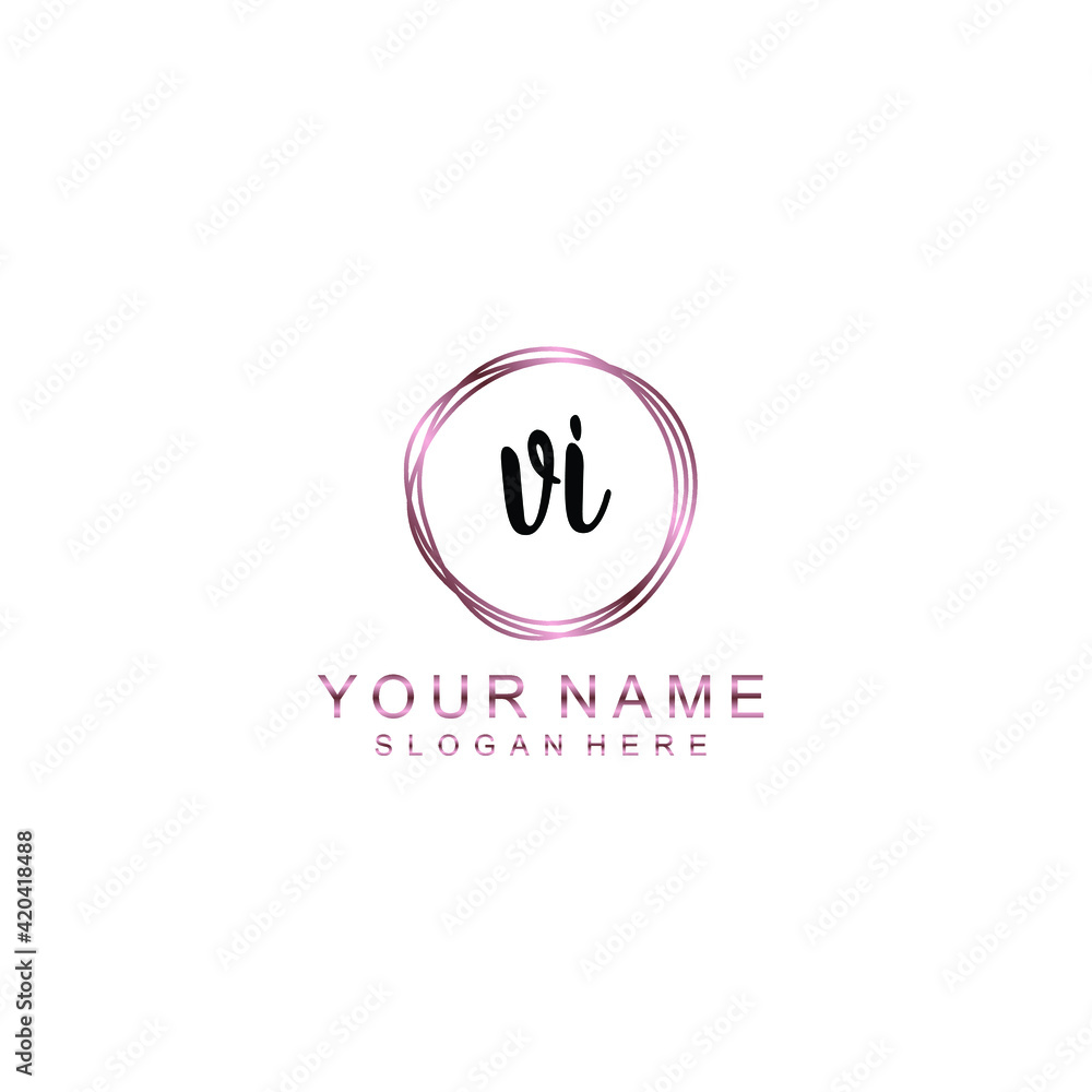 VI beautiful Initial handwriting logo template VI beautiful Initial handwriting logo template