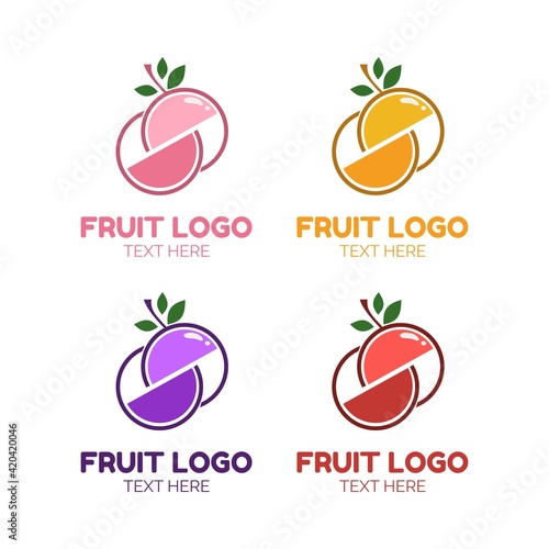 Fruit slice juice logo simple concept design vector illustration