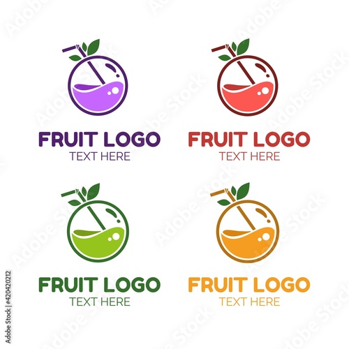fruit potion liquid juice logo simple concept design vector illustration