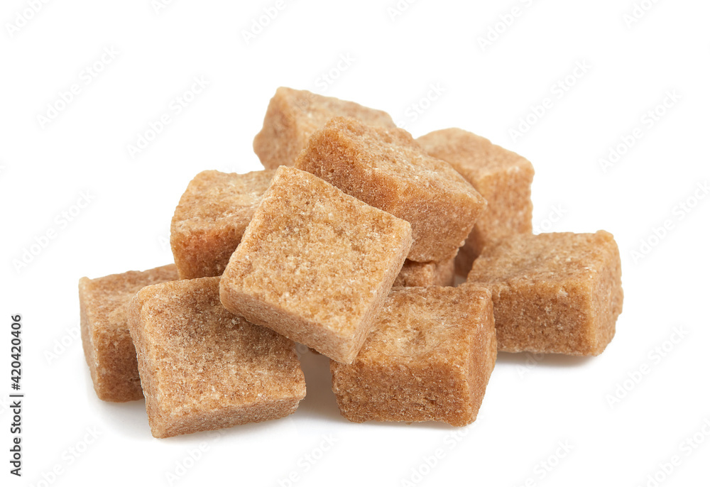 brown cane sugar isolated on white background brown cane sugar isolated on white background