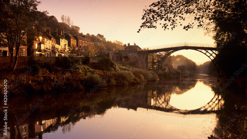 Ironbridge, the worlds first iron bridge opened in 1781 by Abraham Darby