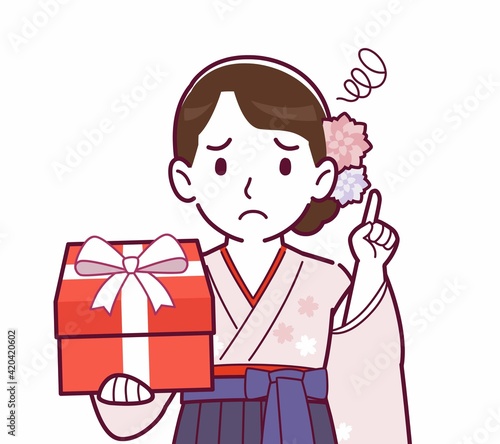 羽織袴を着た女性