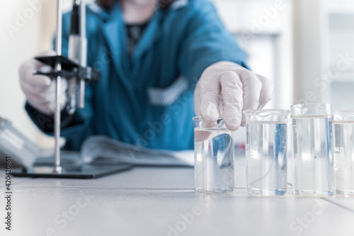 A chemist works in a laboratory