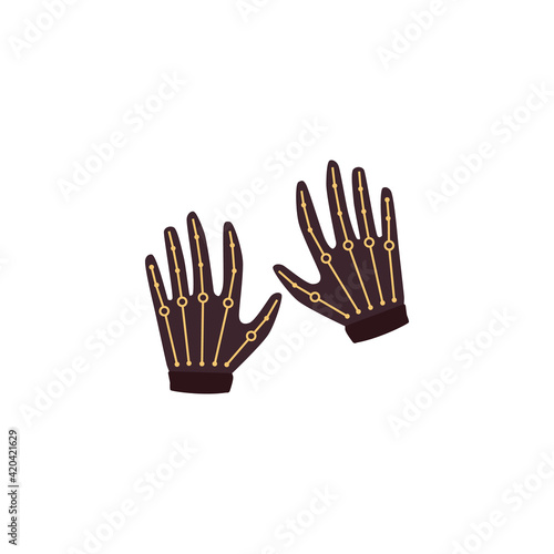 Icon of thin wireless virtual reality gloves a vector isolated illustration