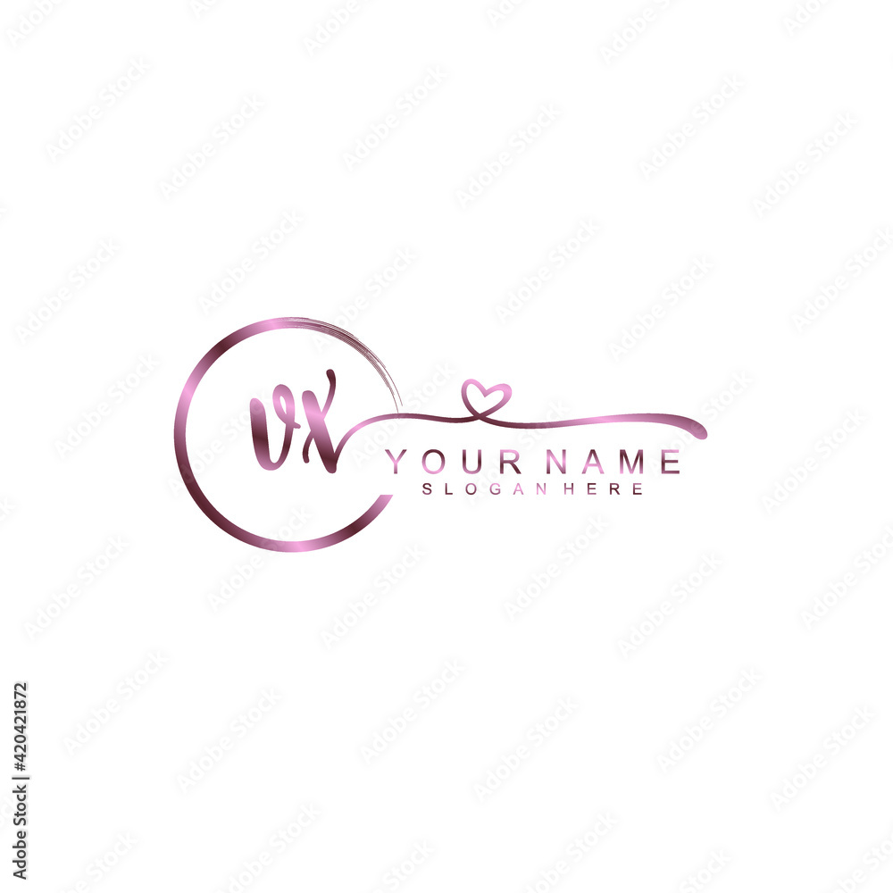 VX beautiful Initial handwriting logo template