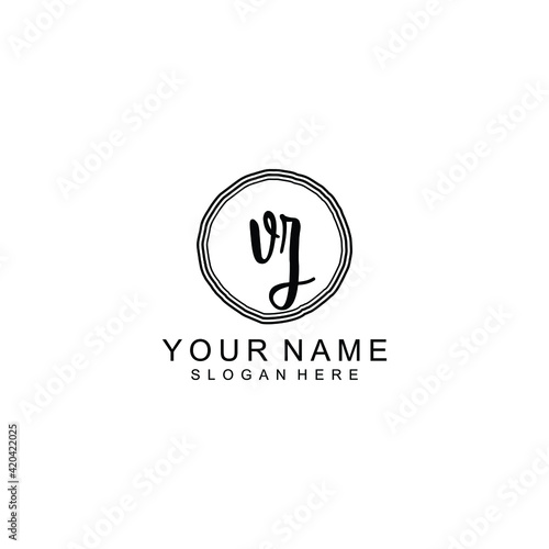 VZ beautiful Initial handwriting logo template