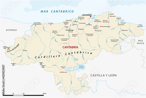 vector map of the Spanish autonomous communities of Cantabria