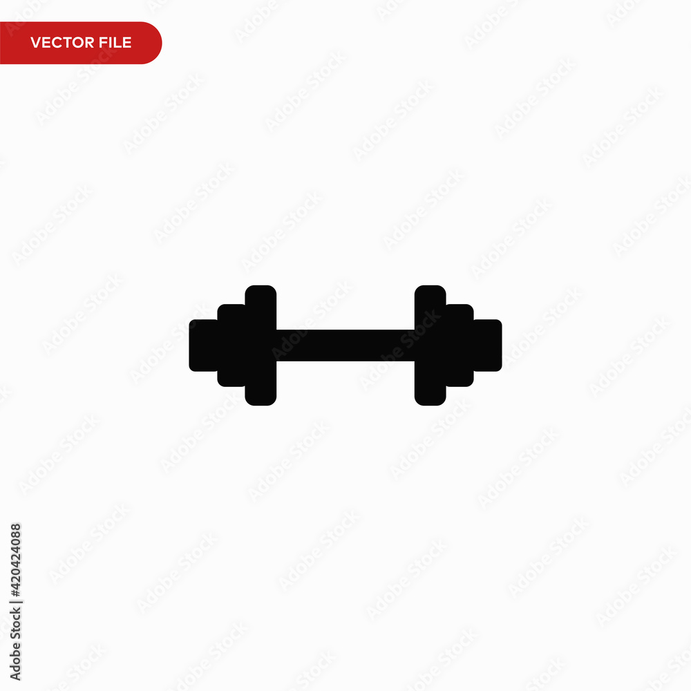 Dumbbell icon vector. Simple gym sign Dumbbell icon vector. Simple gym sign