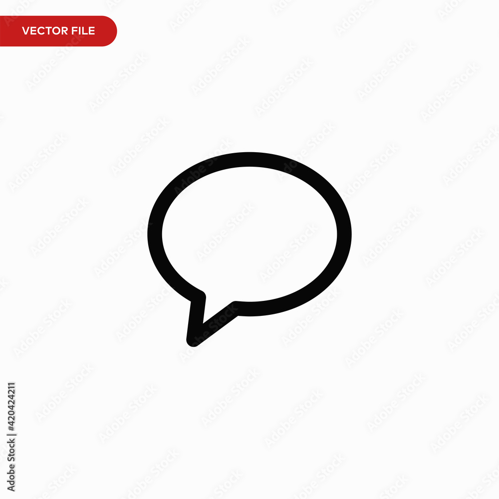 Speech bubble icon vector. Simple bubble sign Speech bubble icon vector. Simple bubble sign