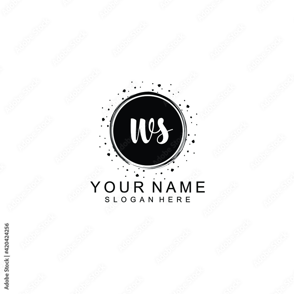 WS beautiful Initial handwriting logo template WS beautiful Initial handwriting logo template