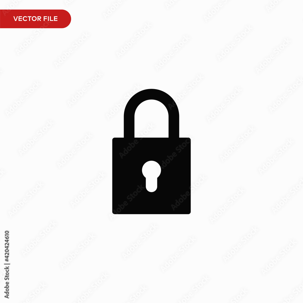 Lock icon vector. Simple padlock sign Lock icon vector. Simple padlock sign