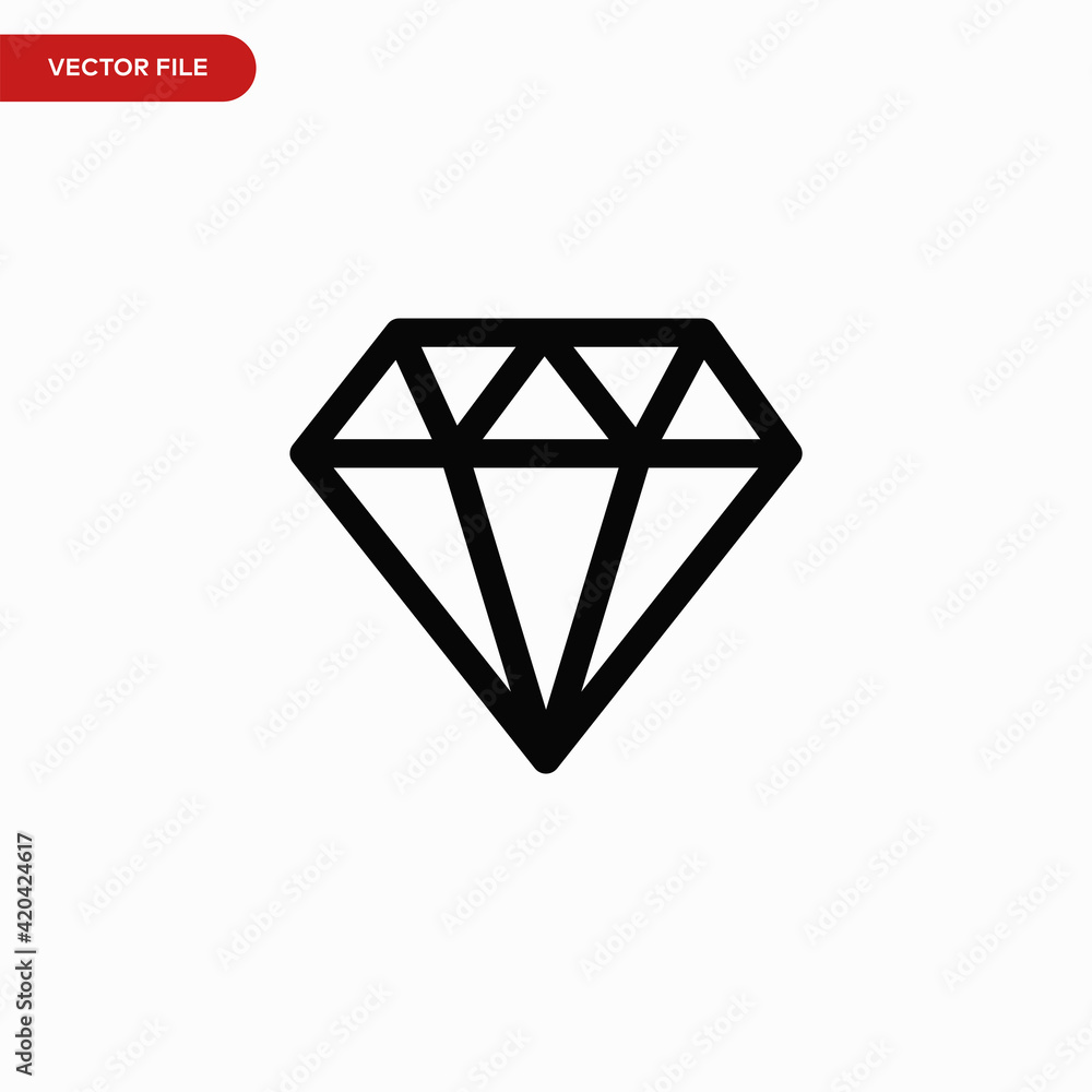 Diamond icon vector. Simple brilliant sign Diamond icon vector. Simple brilliant sign