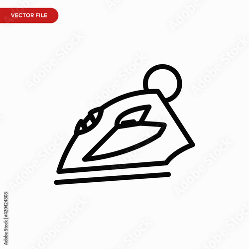 Iron icon vector. Simple steam sign