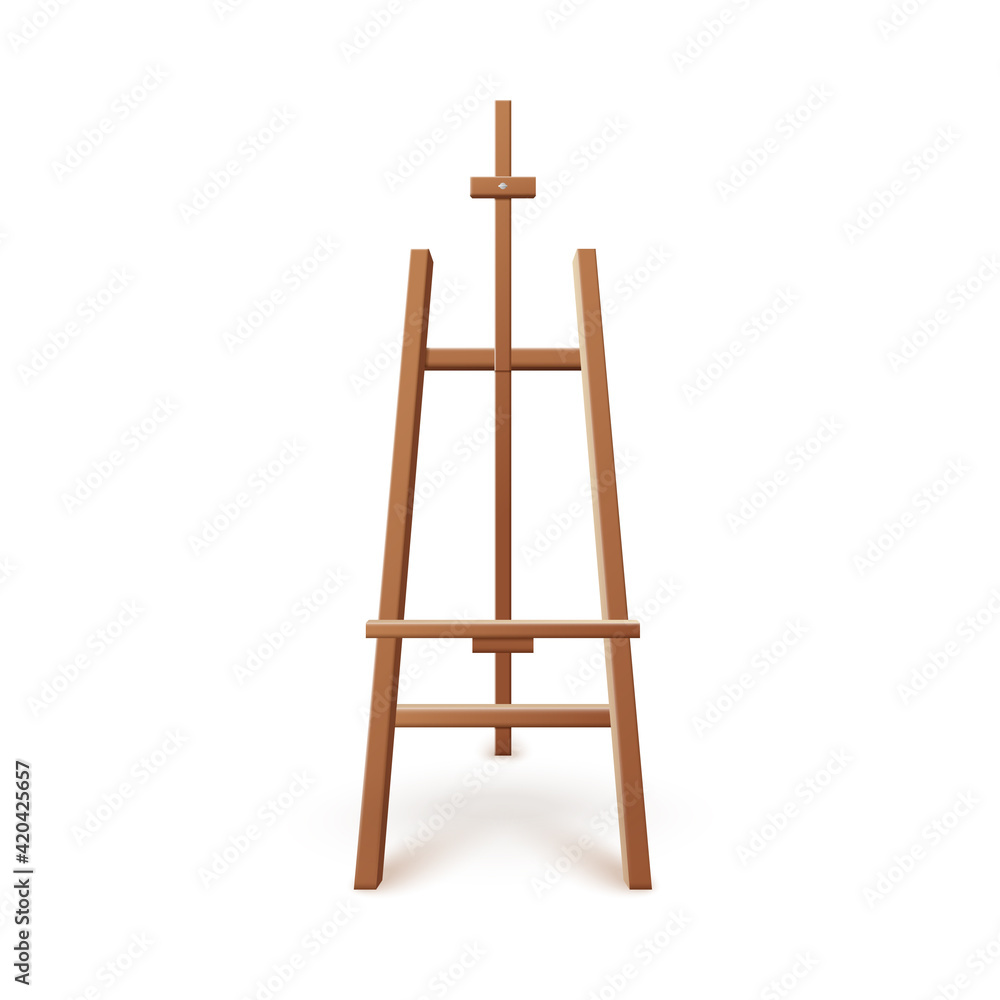 Wooden empty painting art board a 3d realistic vector isolated illustration. Wooden empty painting art board a 3d realistic vector isolated illustration.