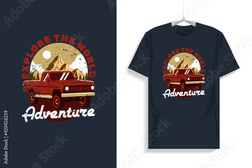 Off Road Truck T-shirt Design Illustration