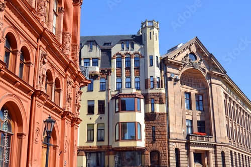 Beautiful colorful buildings in the Old Town of Riga, Latvia, Baltic States