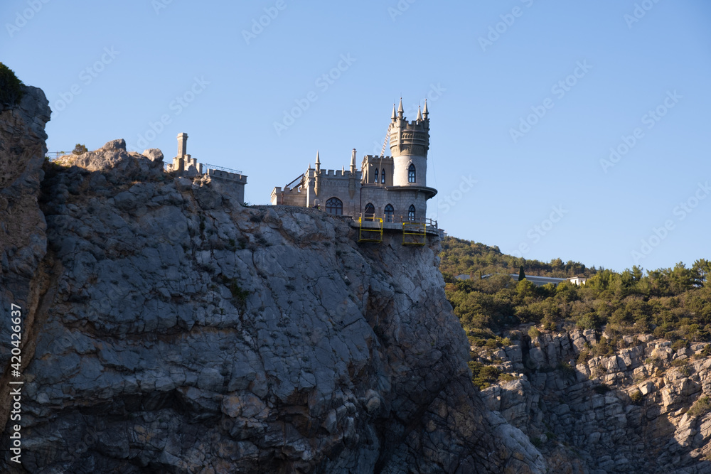Fototapeta premium Swallows nest is an ancient castle on a rock, Yalta, Crimea.