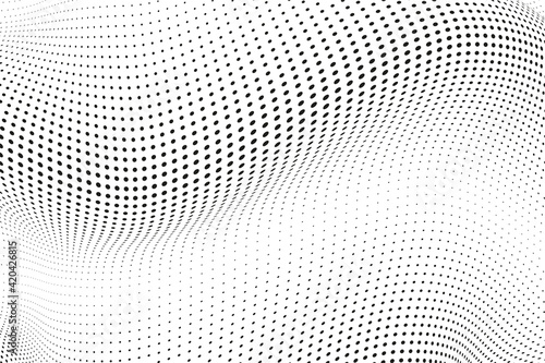 Halftone pattern. Abstract halftone wave dotted background. Futuristic twisted grunge pattern  dot  circles.