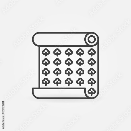 Roll of Wallpaper with Pattern vector concept line icon