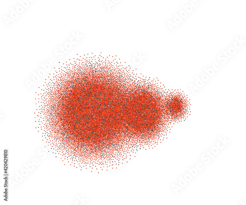 powder red chilli pepper, cayenne. Isolated Spicy seasoning indian food. Red paprika powder. vector illustration