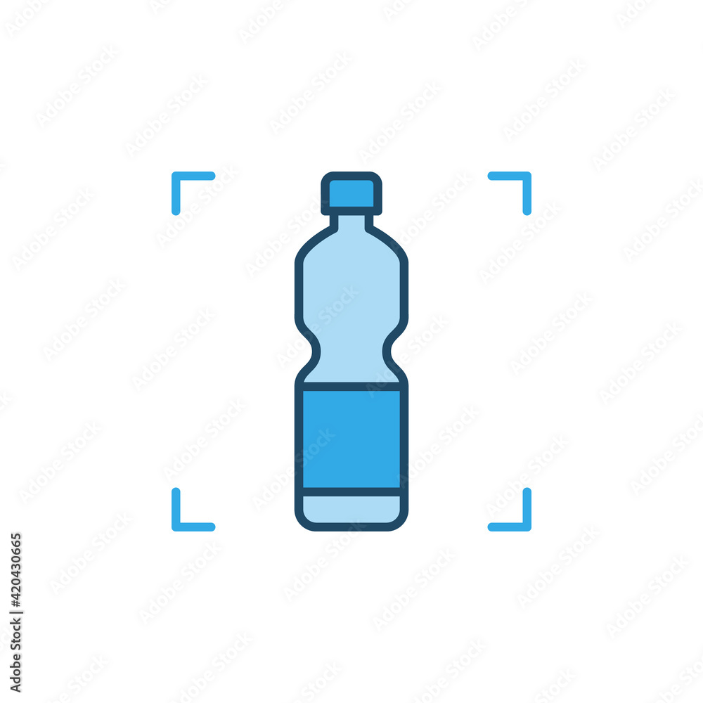 Fototapeta premium Vector Plastic Bottle concept blue icon or symbol