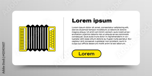 Line Musical instrument accordion icon isolated on white background. Classical bayan, harmonic. Colorful outline concept. Vector