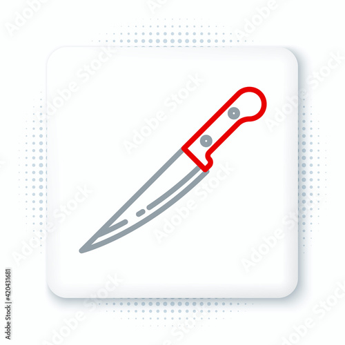 Line Knife icon isolated on white background. Cutlery symbol. Colorful outline concept. Vector
