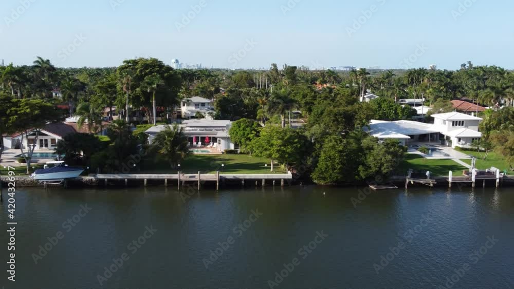 Hollywood Florida, Northlake 4K aerail drone view of waterfront luxury homes Hollywood Florida, Northlake 4K aerail drone view of waterfront luxury homes