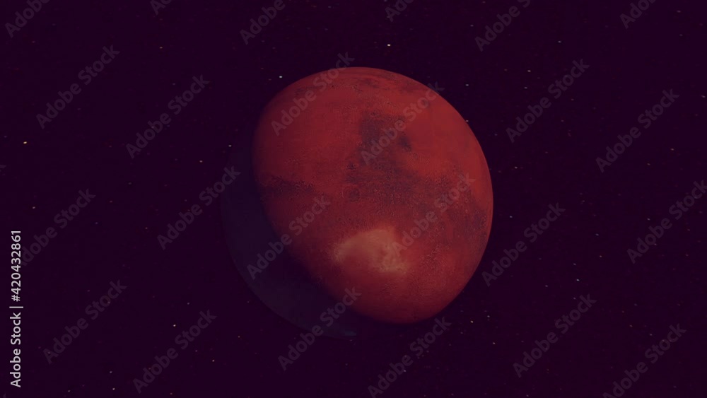 Planet Mars rotation and approach Planet Mars rotation and approach