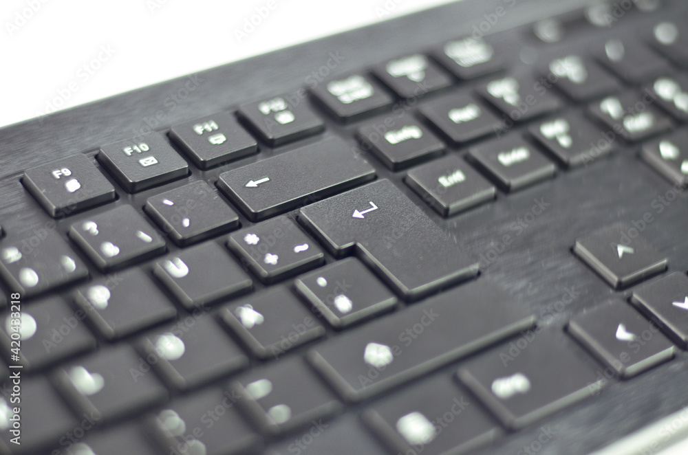 Close-up einer schwarzen computer tastatur