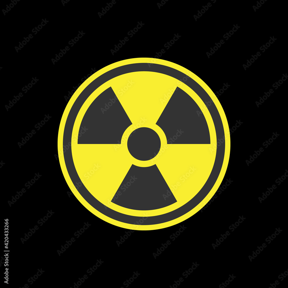 Radiation symbol or radioactive warning glyph icon Radiation symbol or radioactive warning glyph icon