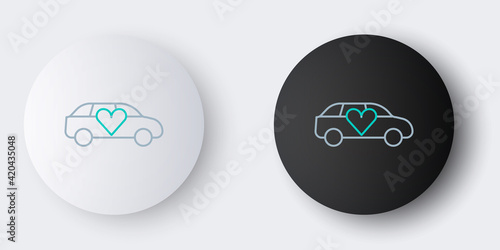 Line Luxury limousine car icon isolated on grey background. For world premiere celebrities and guests poster. Colorful outline concept. Vector