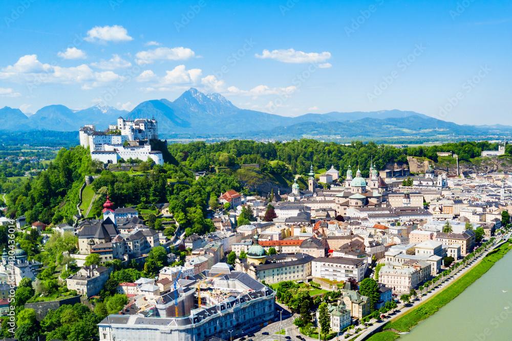 Fototapeta premium Salzburg aerial view, Austria