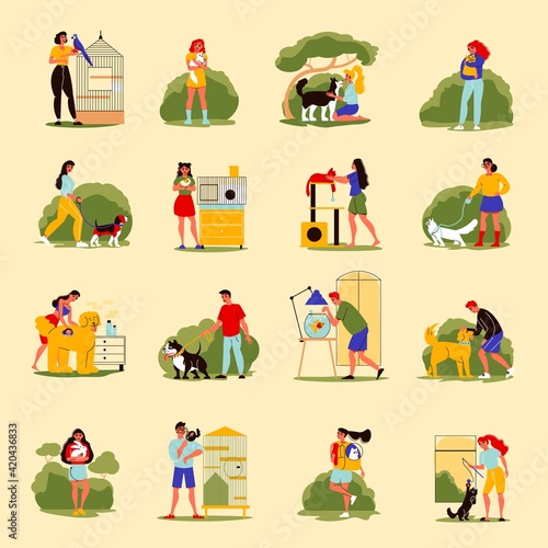 People With Pets Icons
