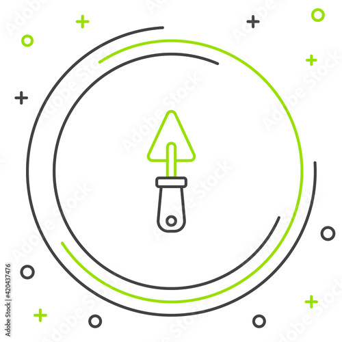 Line Trowel icon isolated on white background. Colorful outline concept. Vector