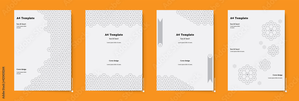 A4 template design is a gray hexagon. brochure used to present business on digital web graphics. A4 template design is a gray hexagon. brochure used to present business on digital web graphics.