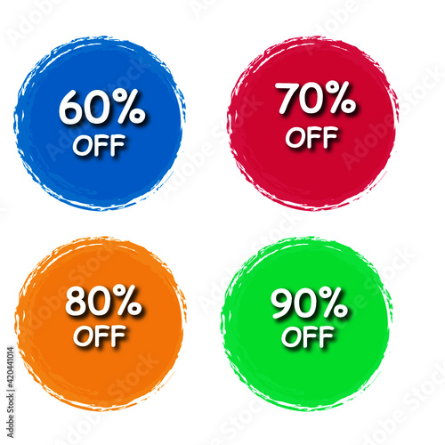 set of colorful sale labels