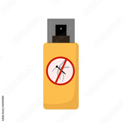 Aerosol protection against mosquito bites, spray against insect bites, vector icon in flat style on a white background.