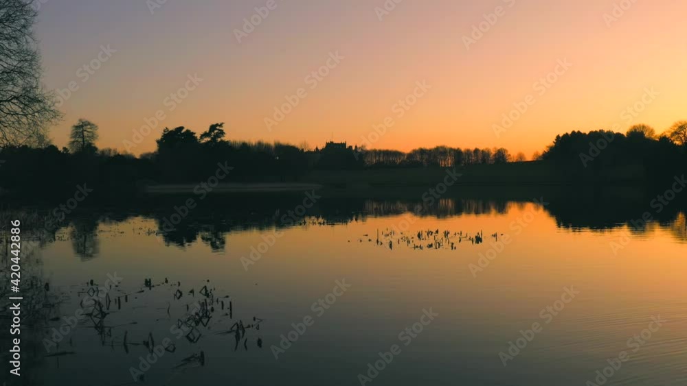 perfect lake reflection aerial drone shot orange grading perfect lake reflection aerial drone shot orange grading