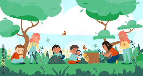 Kids Studying Forest Composition