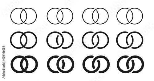 Set of wedding ring icons vector design.