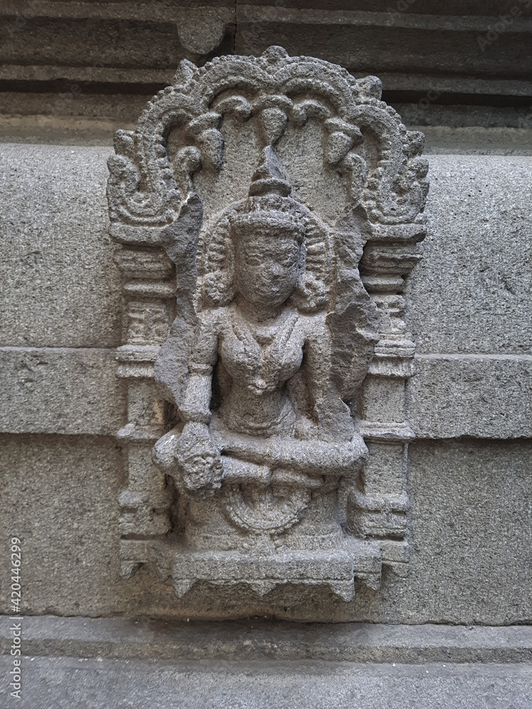ancient sculpture of hindu temple